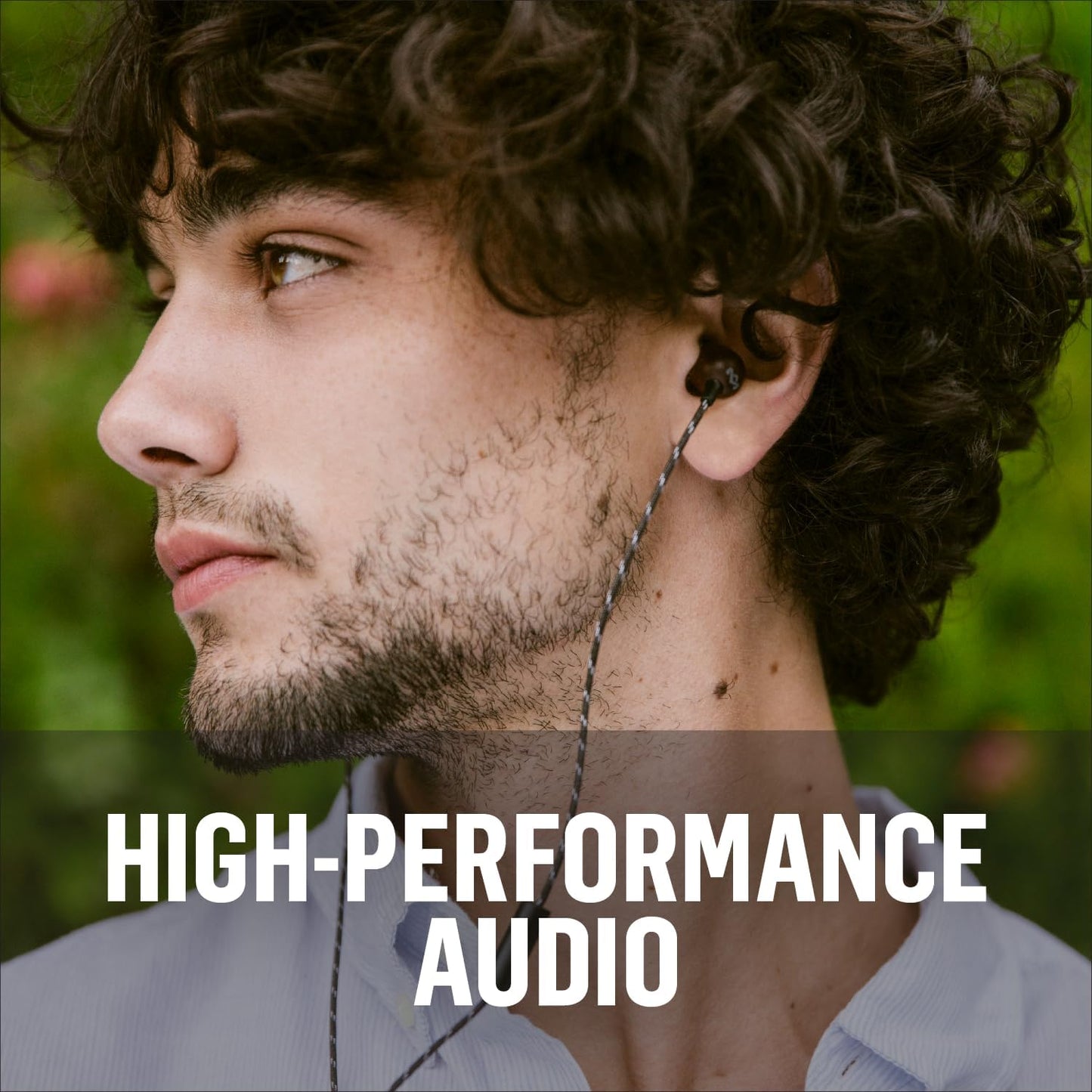 House of  Smile Jamaica Wired: Wired Earphones with Microphone, Noise Isolating Design, and Sustainable Materials, Brass
